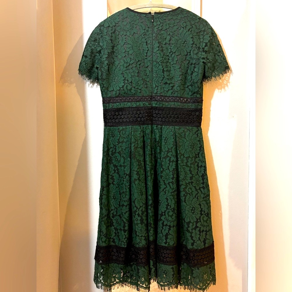 Eliza J Midi Lace Dress Green 2 - Picture 4 of 6